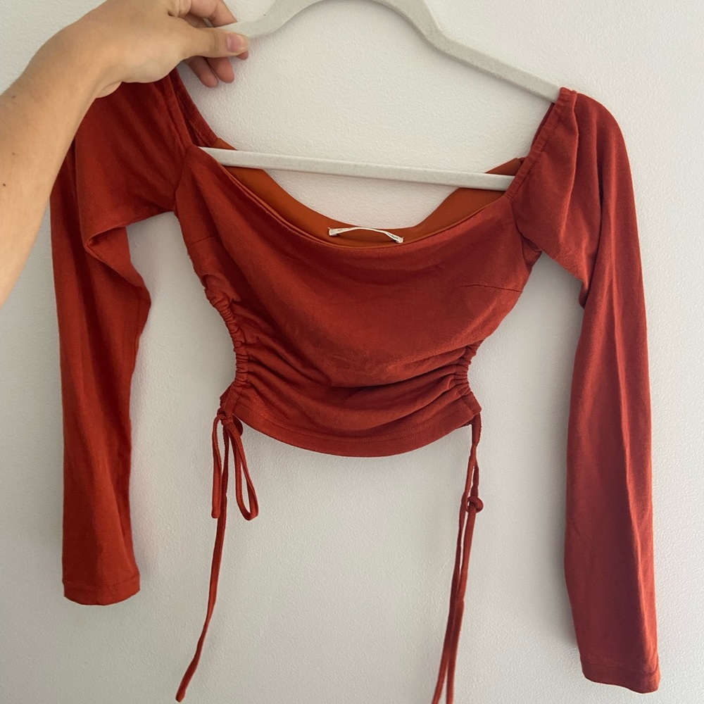 Off the shoulder top!  So cute with slits on the sides